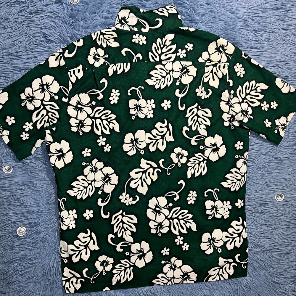VINTAGE Pride Of Hawaii Floral Button Up Shirt Size XL Mens Summer Green 90s